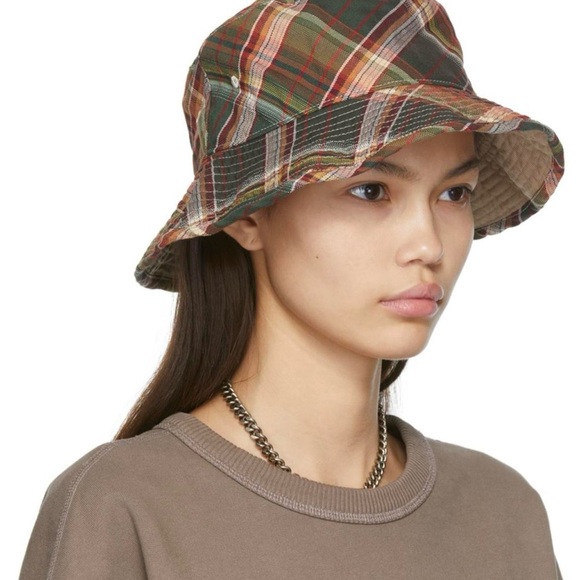 Acne Studios checkered greens and red bucket hat - Picture 2 of 3
